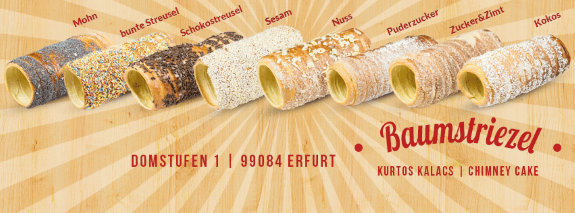 Angebot: Bei uns sparen Sie 0,50 Euro auf einen Baumstriezel Ihrer Wahl